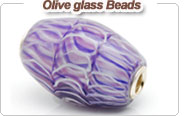 European style olive glass beads