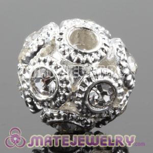 13mm Sambarla Style Alloy Ball Beads with Crystal