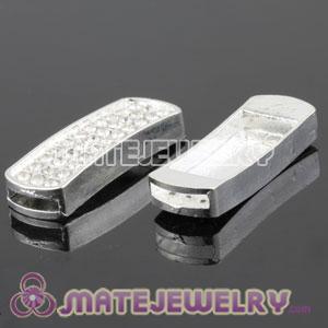 Silver Plated Alloy Beads with Crystal
