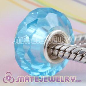Blue cubic zirconia beads in 925 silver core