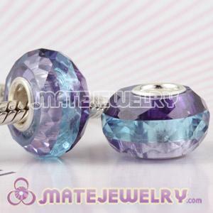 Colorful cubic zirconia beads in 925 silver core