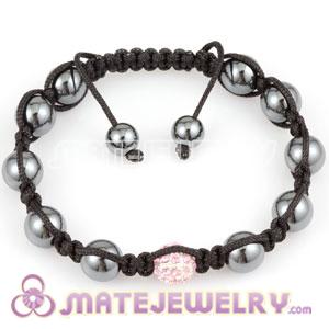 Sambarla Inspired Bracelets with pink Crystal Alloy Beads and Hematite