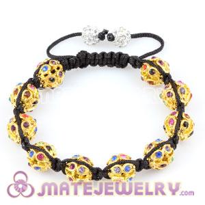 Sambarla style Bracelets with hollow colored crystal Ball Bead