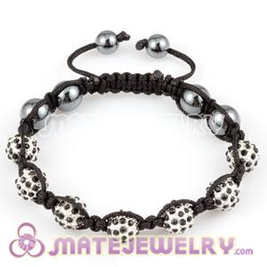 Sambarla Style Bracelets with black Crystal Alloy Beads and Hematite