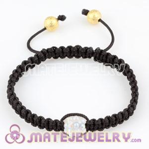 Fashion Sambarla Black Macrame Bracelet Wholesale with white Crystal plastic Beads