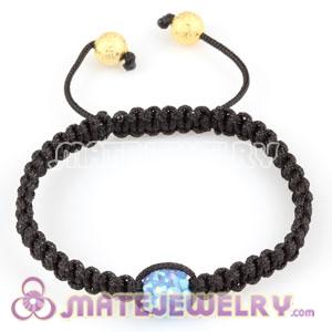 Fashion Sambarla Black Macrame Bracelet Wholesale with blue Crystal plastic Beads