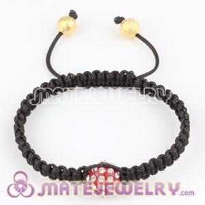 Fashion Sambarla Black Macrame Bracelet Wholesale with red Crystal plastic Beads