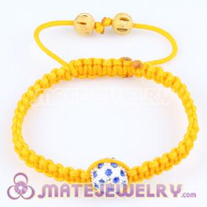 Fashion Sambarla yellow Macrame Bracelet Wholesale with blue Crystal disco ball beads