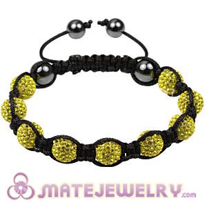 9 Finest Tresor Yellow Czech Crystal Bead Sambarla Style Bracelets with Hematite