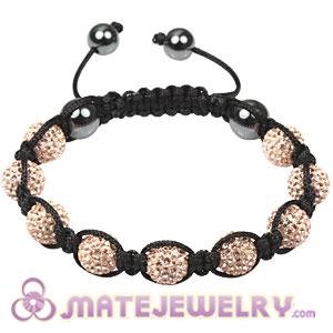 9 Finest Tresor pink Czech Crystal Bead Sambarla Style Bracelets with Hematite