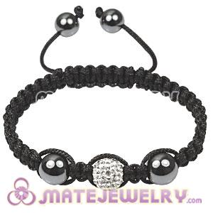 Fashion Tresor Macrame Bracelets with Crystal and Hematite beads 