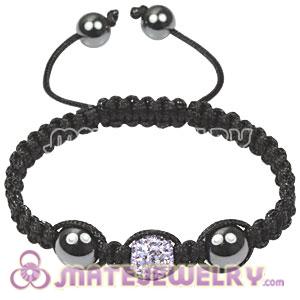 Fashion Tresor Macrame Bracelets with Lilac Crystal and Hematite beads 