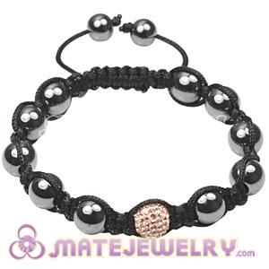 Fashion Tresor Bracelets with pink Czech Crystal and Hematite beads 