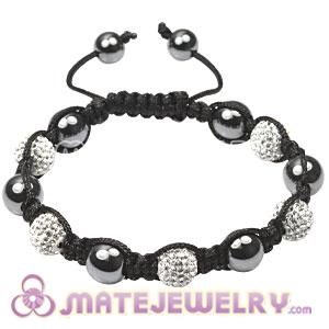 Fashion Tresor Bracelets with white Czech Crystal and Hematite beads 