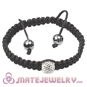 Fashion Tresor Macrame Bracelets with clear Crystal and Hematite beads 