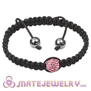 Fashion handmade Tresor Macrame Bracelets with pink Crystal and Hematite beads 