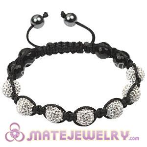 2011 latest Tresor Bracelets with faceted black agate beads and pave crystal bead
