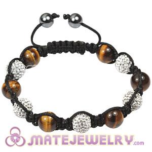 2011 latest Tresor Bracelets with tiger eye beads and pave crystal bead