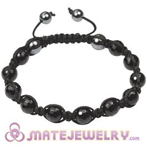 Fashion Tresor mens Bracelets with faceted black agate beads and hemitite 