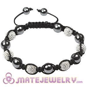 2011 latest Tresor mens Bracelets with white crystal beads and hemitite 