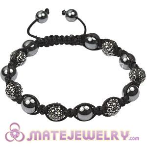 2011 latest Tresor mens Bracelets with grey crystal beads and hemitite 
