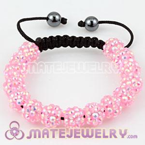 Fashion Sambarla style Bracelet Wholesale with pink plastic Crystal beads and hemitite