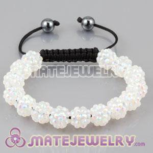 Fashion Sambarla style Bracelet Wholesale with white plastic Crystal beads and hemitite