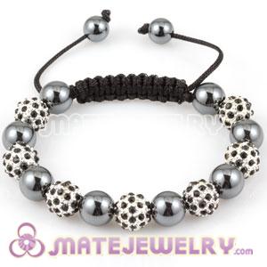 2011 fashion Sambarla Style Bracelets with black Crystal Alloy Beads and Hematite