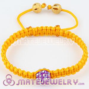 Fashion Sambarla Yellow Macrame Bracelet Wholesale with Crystal plastic Beads