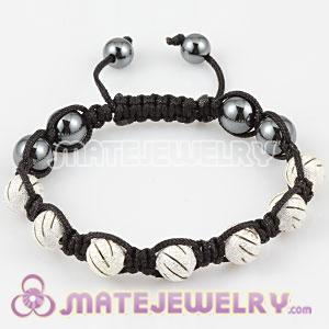 Sambarla style Bracelets with siver plated hollow Copper Beads and Hematite