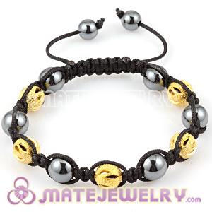 Fashion handmade Sambarla style Bracelets with gold plated hollow Copper Beads and Hematite