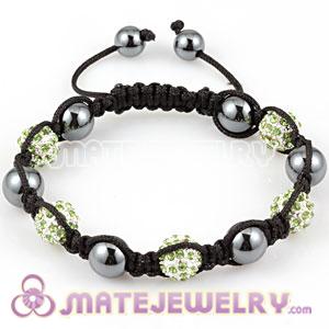 2011 latest Sambarla Style Bracelets with green Crystal Alloy Beads and Hematite