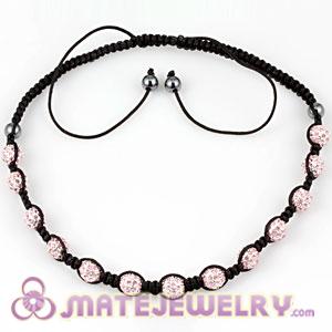 2011 Fashion Sambarla Style Necklace with pink Crystal alloy beads and Hematite