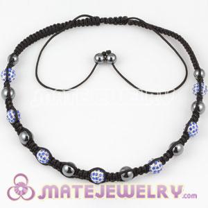 Fashion Sambarla Style Necklace with blue Crystal alloy beads and Hematite