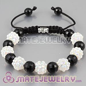 2011 latest Sambarla style Bracelet with Faceted Black ABS and translucent crystal plastic Beads