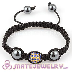 Sambarla Friendship Inspired Macrame friendship Bracelets with Golden blue Crystal Beads and Hematite