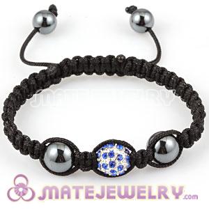 2011 Sambarla Friendship Inspired Macrame Bracelets with sky blue Crystal Beads and Hematite