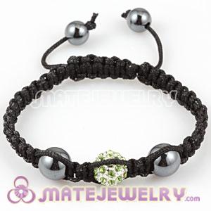 Sambarla Friendship Inspired Macrame friendship Bracelets with Green Crystal Beads and Hematite