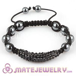 Sambarla Style Bracelets with Mysterious black Crystal Alloy Beads and Hematite