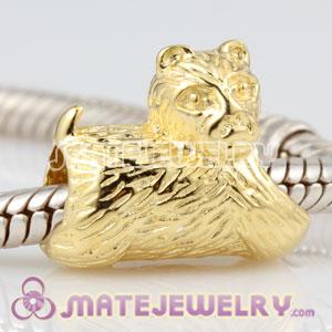 Gold plated Sterling Silver Dingo charms Bead fits European bracelet