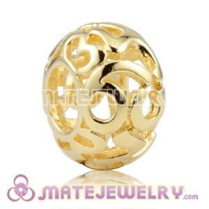Gold plated 925 Sterling Silver Lucky Number charm Beads fits European bracelet