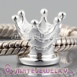 Shiny 925 Sterling Silver Queen Crown charm Beads fits European bracelet