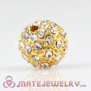 10mm Sambarla Style Yellow Crystal Alloy Ball Beads
