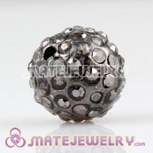 12mm Sambarla Style grey Crystal Alloy Ball Beads