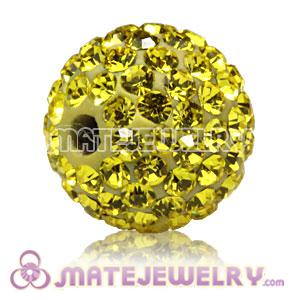 10mm Sambarla style Pave Yellow Czech Crystal Bead 