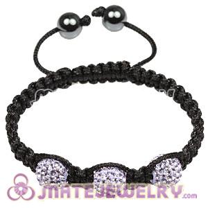Fashion Tresor Macrame Bracelets Lavender Crystal and Hematite beads 
