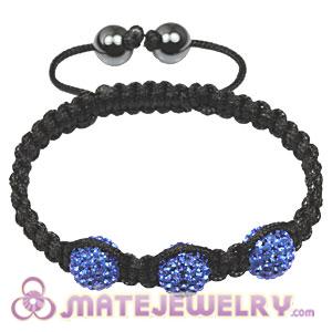 Fashion Tresor Macrame Bracelets Ocean Blue Crystal and Hematite beads 