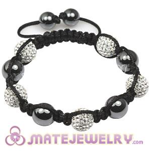 2011 latest child Tresor Bracelets with white pave crystal and hemitite beads
