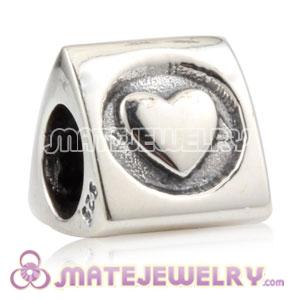 Authentic 925 Sterling Silver Triangle Heart charm Beads