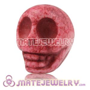 17×18mm Sambarla Style Magenta Turquoise Skull Head Ball Beads 